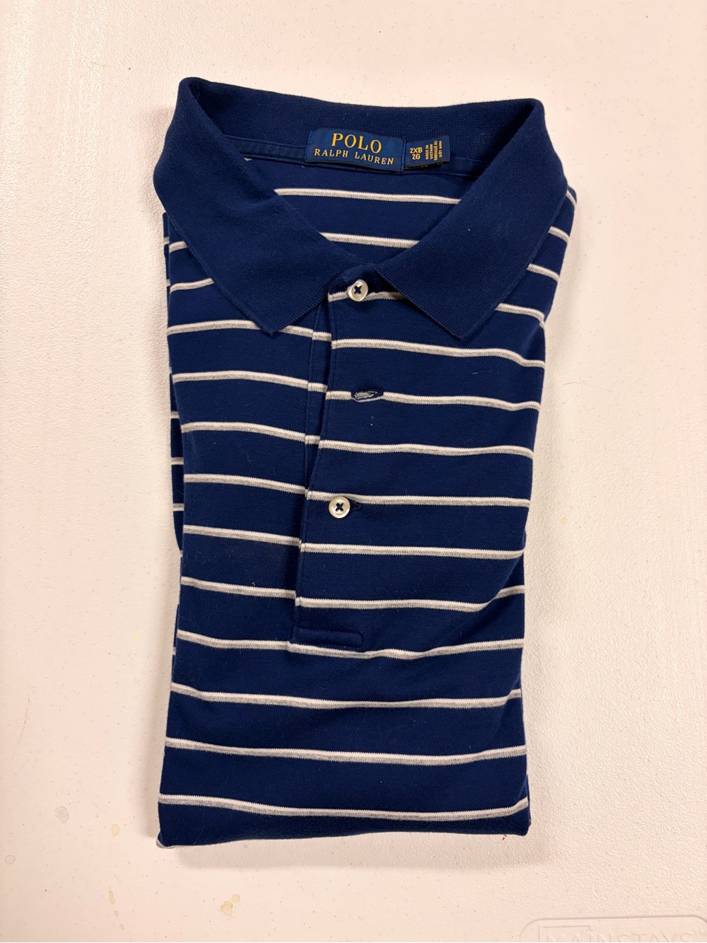 Polo by Ralph Lauren Men’s Navy and White Striped Polo